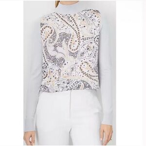 Paisley Print Turtleneck Sweater